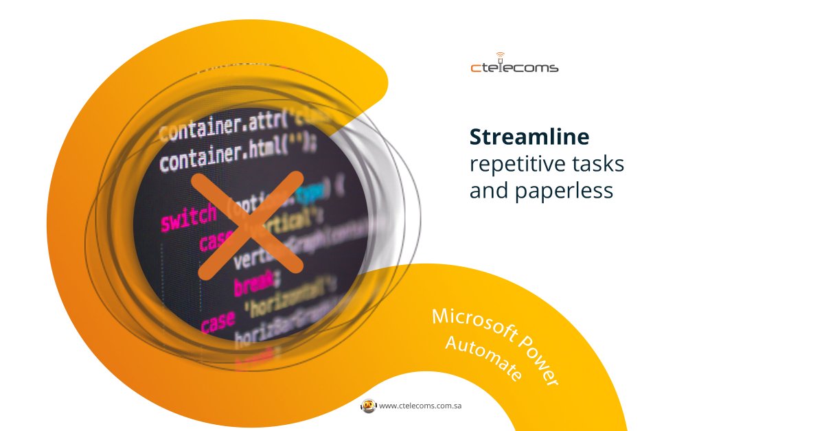 Ctelecoms_sa's tweet image. 🔹 Do you want to give your business users the ability to automate workflows within the organization without requiring any knowledge of coding.
ctelecoms.com.sa/en/Solution18/…

#MicrosoftPowerPlatfprm #PowerAutomate #MicrosoftPowerAutomate Microsft365 #Ctelecoms