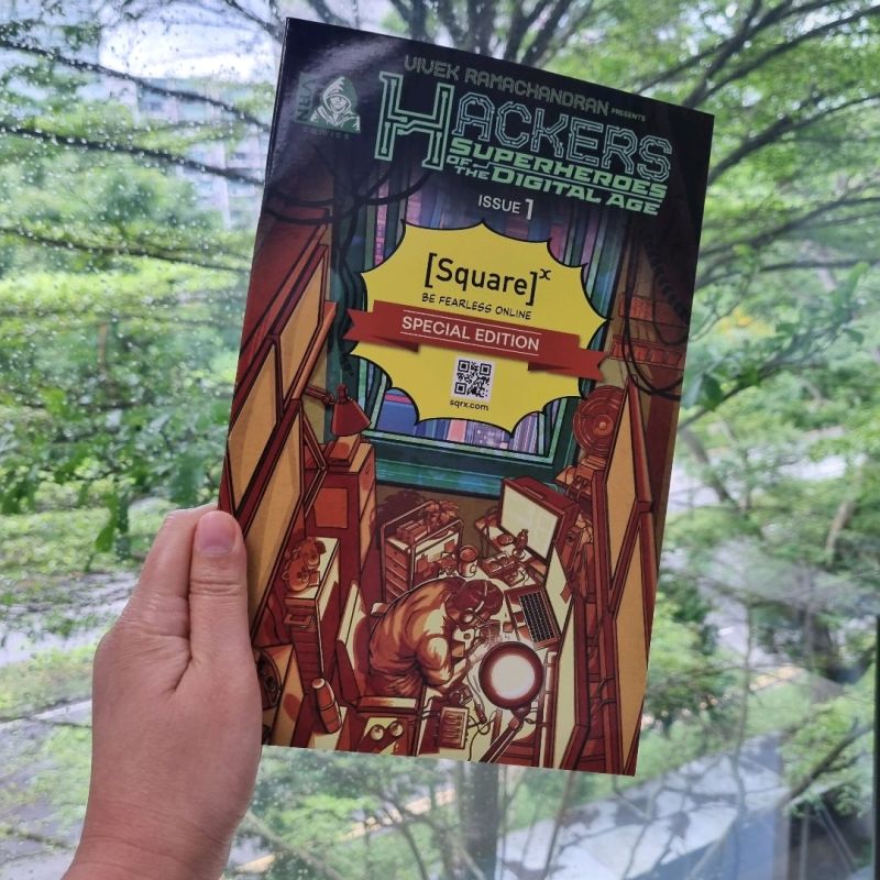 JuniceLiew's tweet photo. Thanks, @getsquarex for my special edition Hackers Comic book by @vivekramac. 🥳 Stoked! 

Visiting @BlackHatEvents next week in #Singapore? Don't be shy. Come to booth A19, say hello, and get your own copy!😁

#befearlessonline #consumersecurity
#networksecurity #cybersecurity https://t.co/xEBMSIJ93m