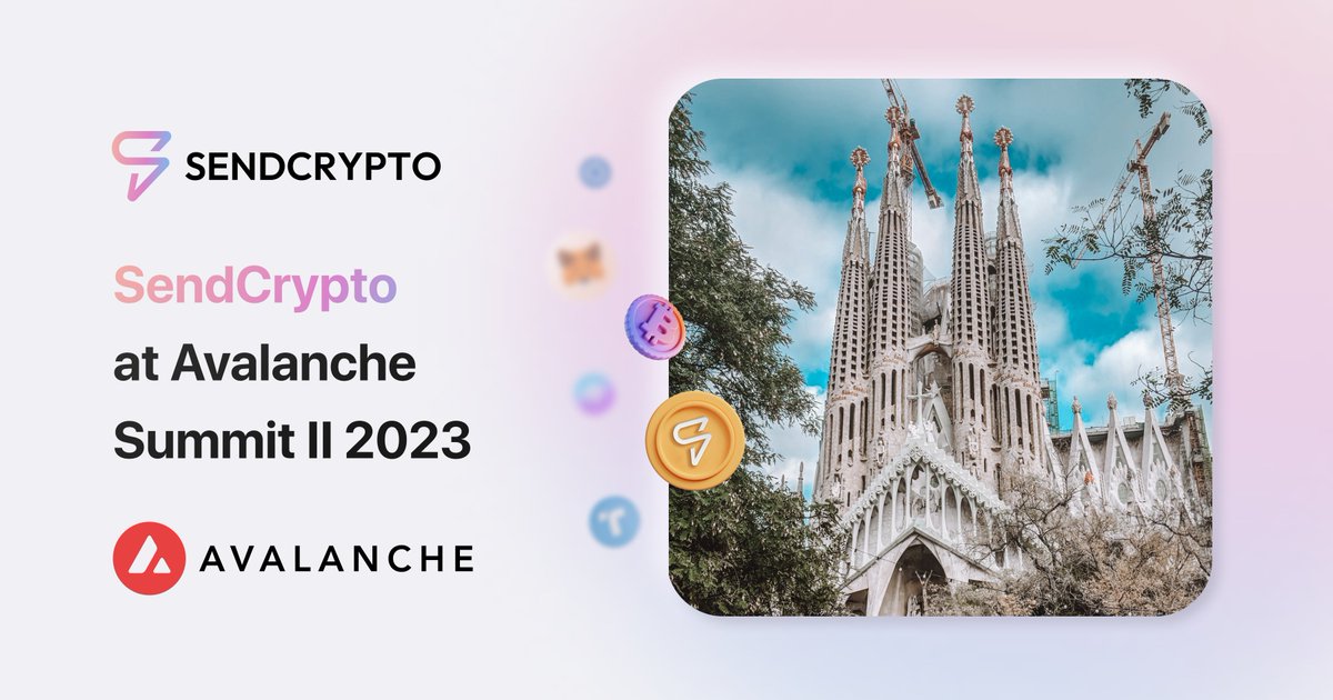 SendCrypto_App's tweet photo. #SendCrypto at @avax Summit II in Barcelona!🎉🥳
➡️Join us at #Avax #Summit II in #Barcelona! Look out for our #CEO and #CTO in SendCrypto tees - they love meeting fellow crypto enthusiasts, so stop them and say hi!👋👕
#crypto #web3 #defi #blockchain #sendc https://t.co/LCddXfBNpD