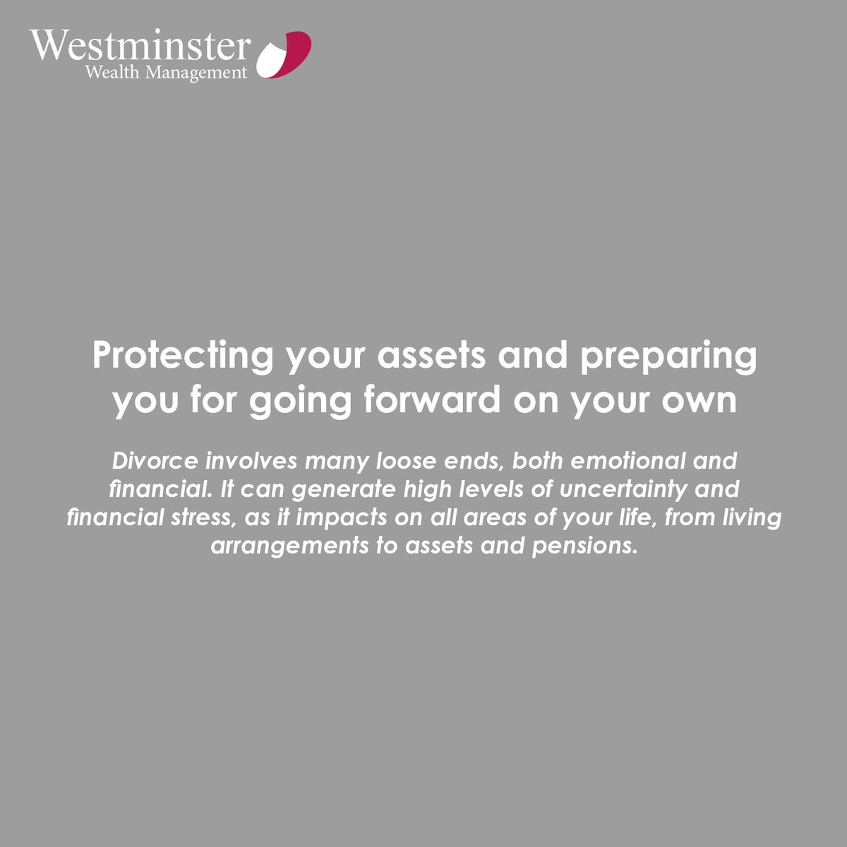 Financial planning through a divorce is essential to help protect your assets and prepare you for going forward on your own.

#wealthmanagement #financialplanning #investing #divorce #future
