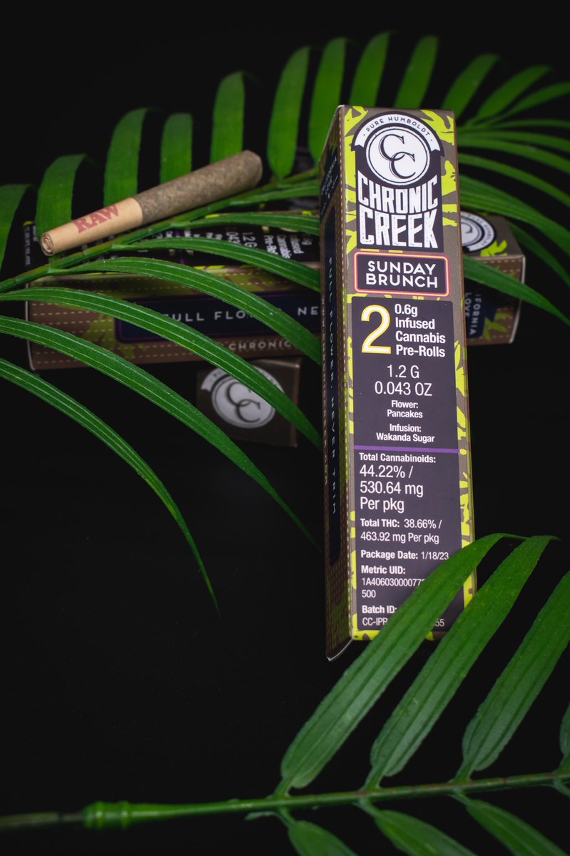 Abstract_0ne's tweet photo. Sunday brunch! Be prerolls by chronic creek. Infused for the perfect mix of mellow yet heavy hitting. Grab yourself a solid brunch after and then smoke the 2nd joint to wrap up the perfect Sunday. #cannabis #joints #prerolls #CannabisCommunity https://t.co/jNuCuV6FMI