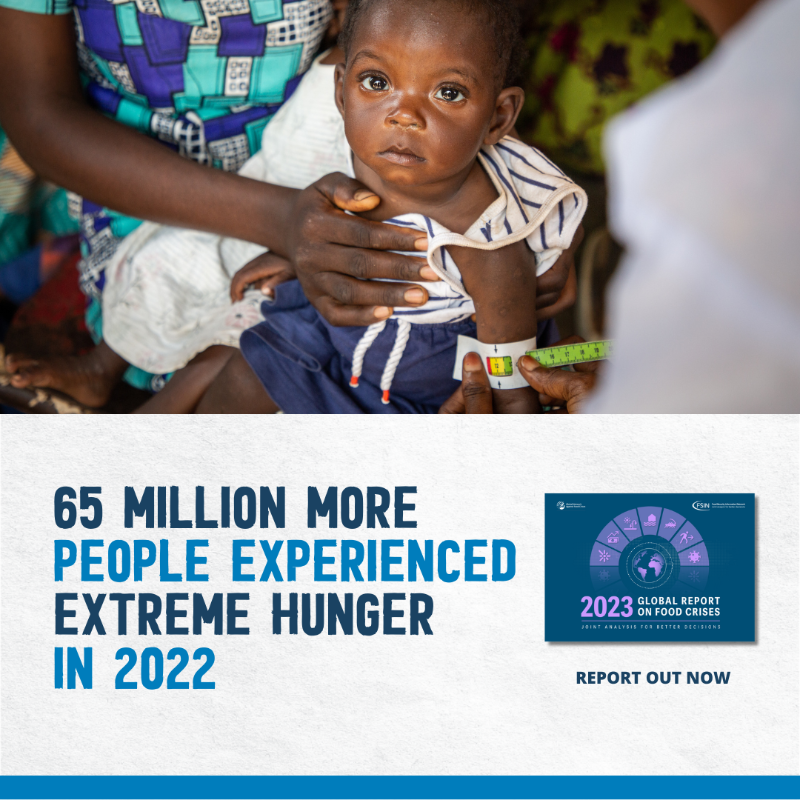 WFP's tweet photo. Hunger keeps rising. 

In 2022, the number of people that experienced extreme food insecurity was higher than anytime in the last seven years.

🔗Download the new #FightFoodCrises report today.