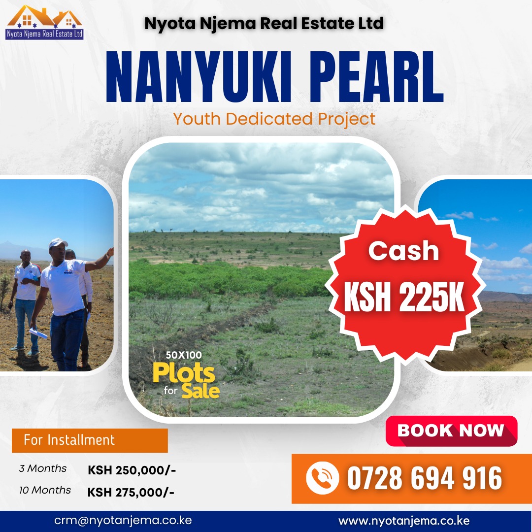 Are you 35 years old and below looking to purchase land? Nyota Njema Real Estate has a whole project customized for you. You can buy land at affordable prices with a flexible payment plan. 
#NancyOnyango #KamauThugge #NgongRoad #Kalonzo #WaihigaMwaura #MetGala2023 #MasterChef