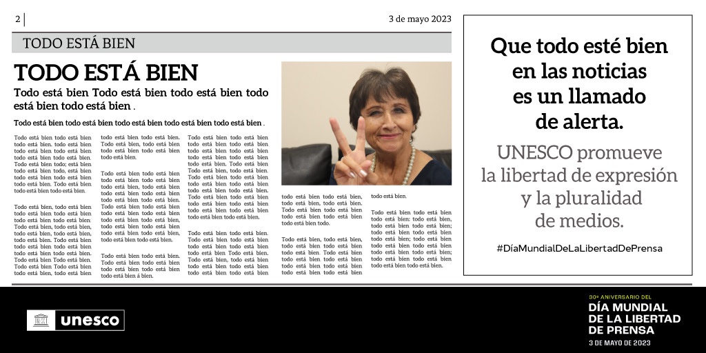 UNESCOperu's tweet photo. 🗣Hoy es el #DíaMundialDeLaLibertadDePrensa |Que todo esté bien en las noticias es un llamado de alerta.
📌La libertad de expresión y de prensa son derechos fundamentales.
Ahora, más que nunca, necesitamos defender la verdad y la #LibertadDePrensa.

+Inf: https://t.co/ANcNeTMJeM https://t.co/ihaopHwkcc