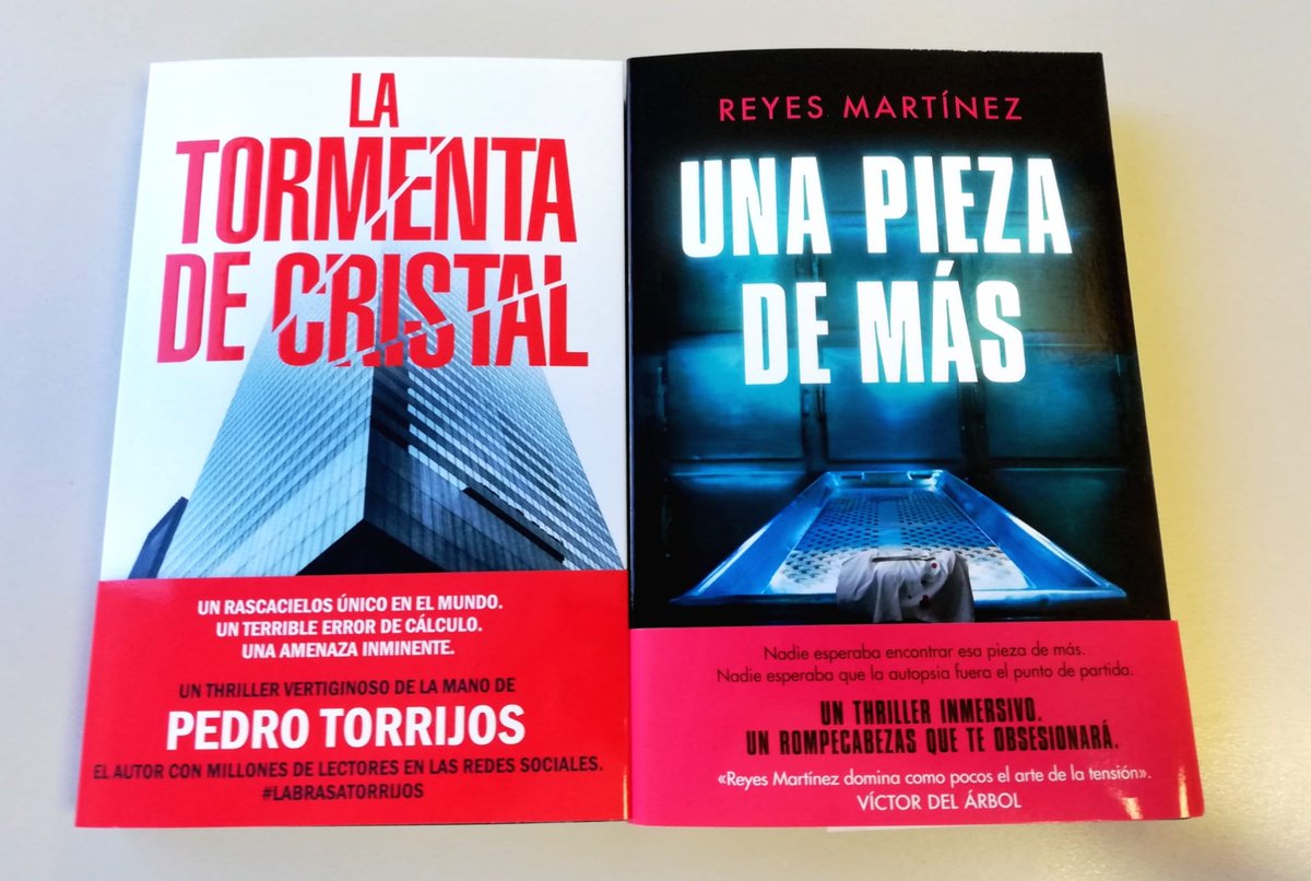 Mañana publicamos estos dos pedazos thrillers en Grijalbo y Ediciones B y estoy deseando que los devoréis. 

#EdicionesB  #latormentadecristal @Pedro_Torrijos #Grijalbo #unapiezademás @ReyesMa1805