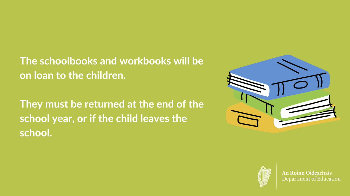 Education_Ire's tweet image. 📚From September 2023, schoolbooks, workbooks and copybooks for children in recognised primary schools, including special schools, will be provided to every child free by their school.  
For more👉gov.ie/en/publication…