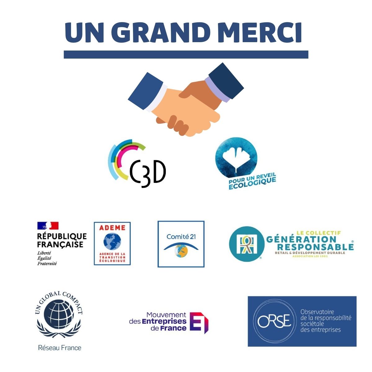 c3_d's tweet photo. L'équipe du @c3_d remercie chaleureusement tous les partenaires du #mooc3d🙌🏼 @Comite21 @ademe @medef @CollGenResp @PactemondialFr🙌🏼👏🏼
Notre mooc est à découvrir ici👉 https://t.co/mQirYM5pX3
#C3D #Dirdd #partenaires #mooc https://t.co/bEeiEbVaji
