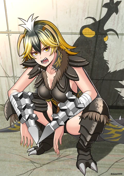 メガロさんは強面ヤンキーだがドジっ子なところがある  #怪獣擬人化 #ゴジラ対メガロ #ゴジラ #Godzilla