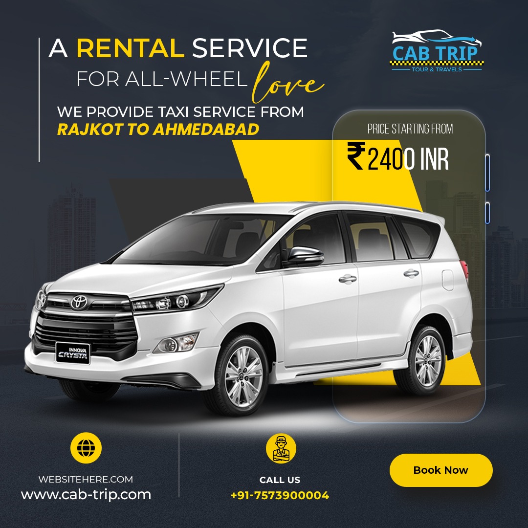 𝗧𝗮𝘅𝗶 𝘀𝗲𝗿𝘃𝗶𝗰𝗲
A cab trip is the best offers Taxi service, We provide Taxi service from Rajkot to Ahmedabad

☎Call Now: +91-7573900004
🌎Visit: cab-trip.com

#Cab_Booking #Cab_trip #Cab_Services #Taxi_Services #Cab_trip_Travels #Car_Rental #Round_trip