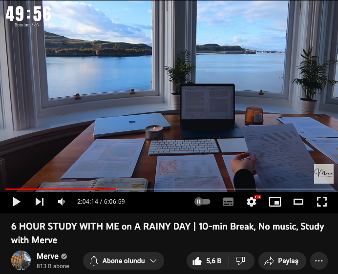 furkangulsenn's tweet photo. Merve, çalıştığı anları YouTube'da "study with me" konsepti ile paylaşan bir Türk YouTuber. Şu an İskoçyada veri bilimi üzerine yüksek lisans yapıyor, YouTube kanalında da toplamda 813K abonesi var 🎉 Ben böyle başarıları görünce gurur duyuyorum 😌 Takip edebilirsiniz... https://t.co/bzBlm1v0RI