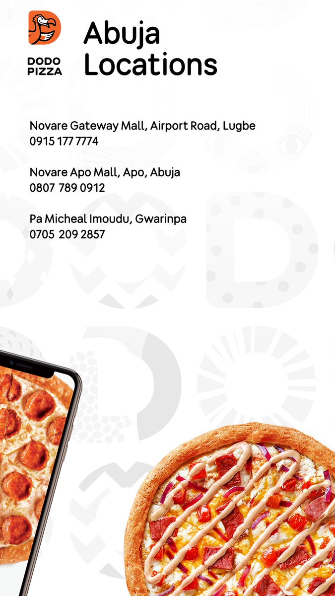 Satisfy your sweet pizza cravings with our Double D Dough deal today!🍕 Buy 1 extra large pizza today and get 1 medium pizza, FREE💃🏽 Use Code DTD2022 to enjoy this promo now!! Visit dodopizza.ng or call to Order Now! 📞 CALL CENTRE: 0700DODOPIZZA (0700363674992)