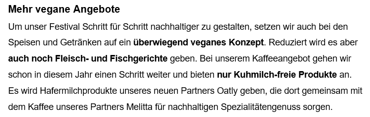 wasmitmedia's tweet photo. Stark, dass @officially_omr in diesem Jahr stark auf pflanzenbasiertes Catering setzt #omr23 https://t.co/vehzboy2Wl