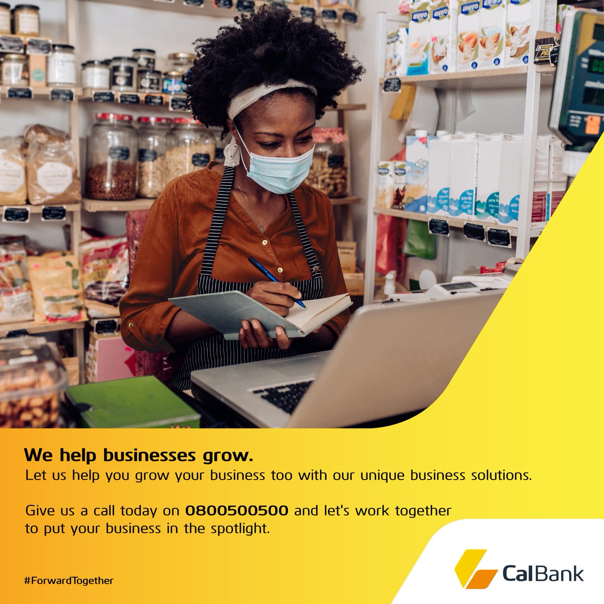 Get personalized financial guidance and support for your business with our SME Banking solutions. Send us a message or walk into any of our branches nationwide and let's work together to put your business in the spotlight.

#CalBank #ForwardTogether #SME #ghanaianbusinesses…