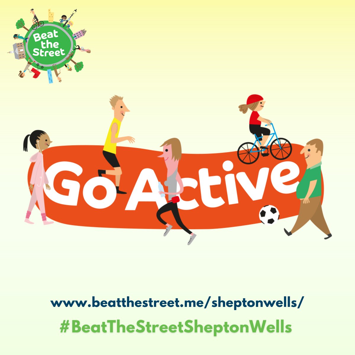 On your marks, get set....it's Go Active Week for Beat The Street Shepton and Wells! ⚽️👟 Enjoy a celebration of all the ways you can get your body moving around Shepton Mallet and Wells! 

Who's ready? 🤔 Let's #GoActive! 

#BeatTheStreetSheptonWells