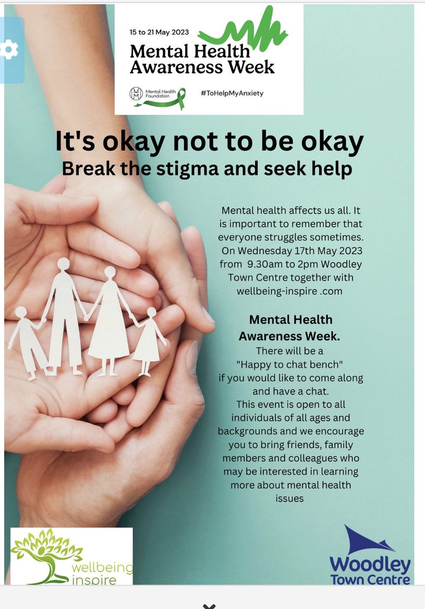Mental Health Awareness Week #woodley #MentalHealthAwarenessWeek #MentalHealthMatters #berkshire #readingberkshire