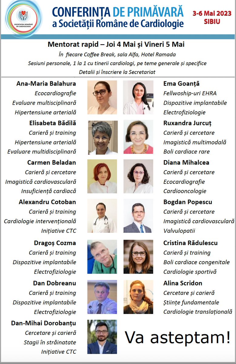 O oportunitate de neratat pentru tinerii cardiologi - Mentorat Rapid!