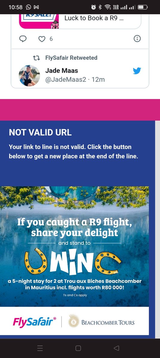 Ceebahle's tweet photo. What is this now? I didn't lose my connection. Why does it wanna take us to the end of the line? 🥹😭😭😭 #FlySafair https://t.co/j0Zscs8XUV