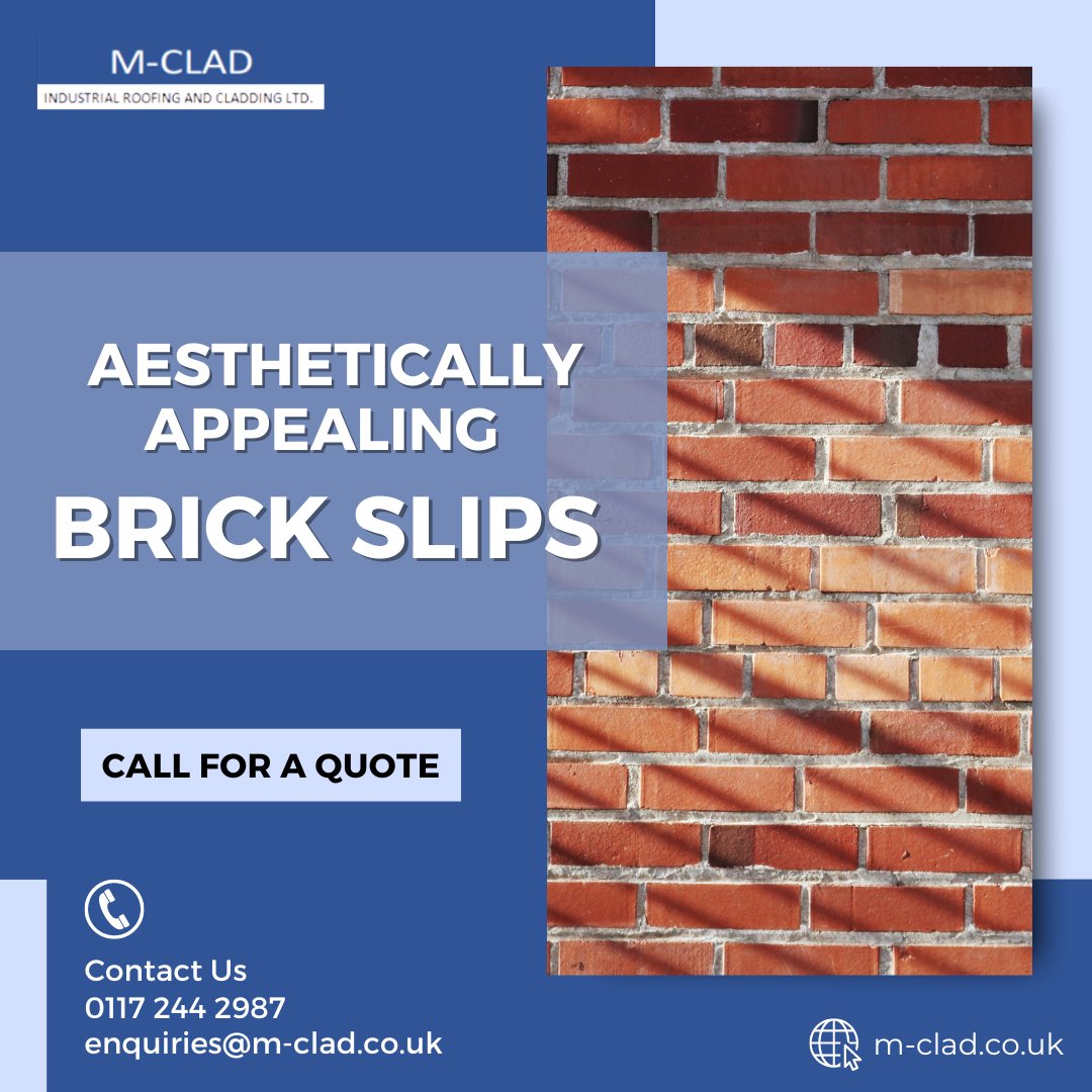 Depending on the type of brick used, brick slips can give a structure a rustic, classic, or modern appearance. 

Contact us for more information: 0117 244 2987

#mcladroofing #roofing #cladding #rainscreen #industrialroofing #agriculturalroofing #bristol #brickslips