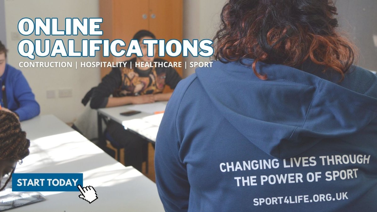 We now offer online qualifications! If you know someone who is looking to kick-start their career in Construction, Hospitality, Healthcare, or Sports - then head over to sport4life.org.uk/young-people/o… to start exploring today

#changinglives #qualifications #courses #employment #support