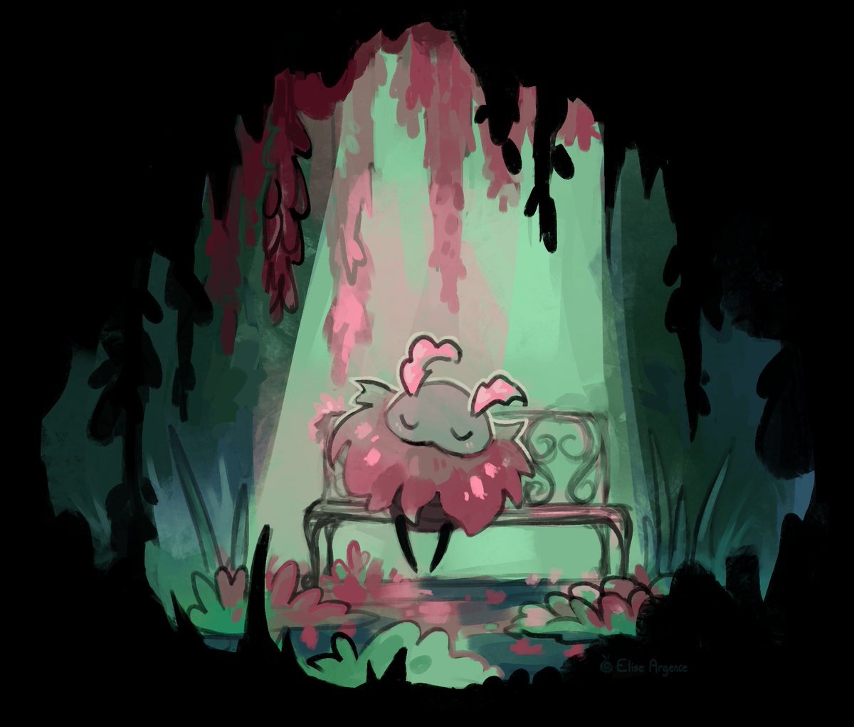 YanYansu5's tweet photo. A little bug who lives in Greenpath, and spreads flowers in every place they falls asleep :> 🌸

#hollowknight #illustration #greenpath #drawing #flower #bug #fanart #dream #cute https://t.co/KglIKyWWKE