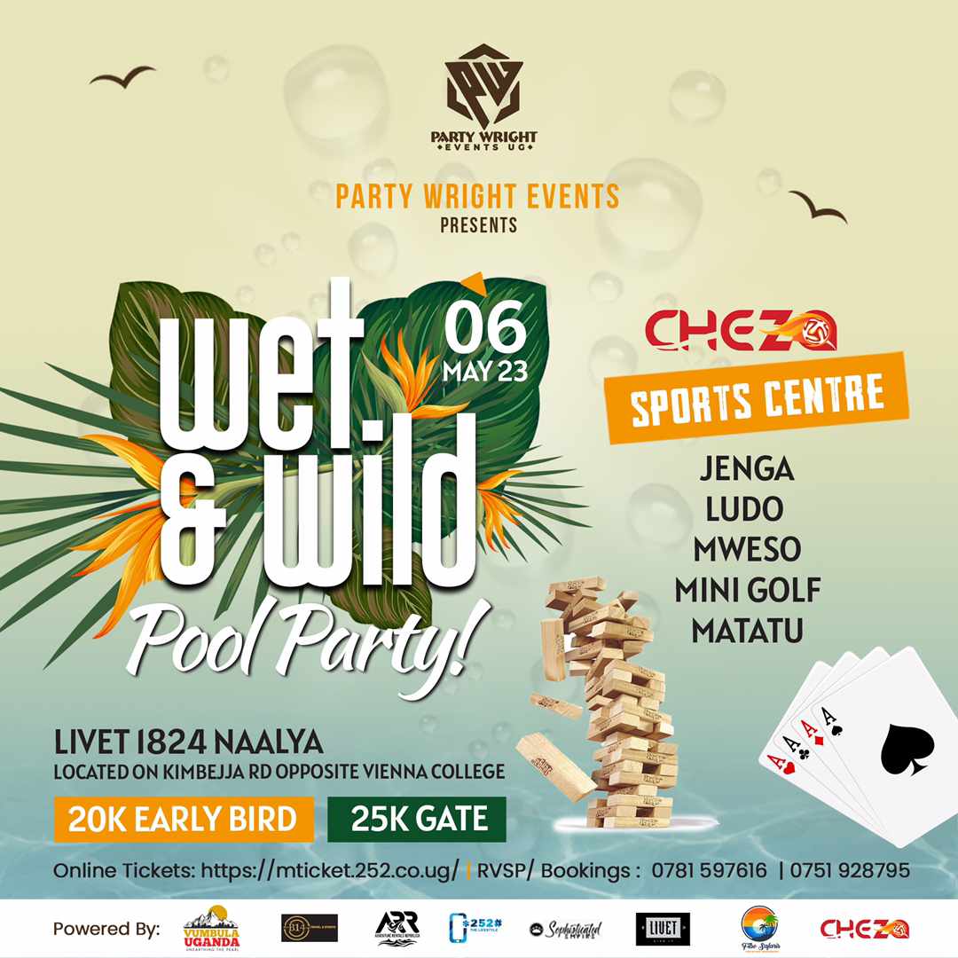 #WetAndWild and alotta activities on 6th May.Count down only 3 days left,tickets zigwaawo🤣🤣Get urs from mticket.252.co.ug now.
#WetAndWild #AfroCaribbeanEdition