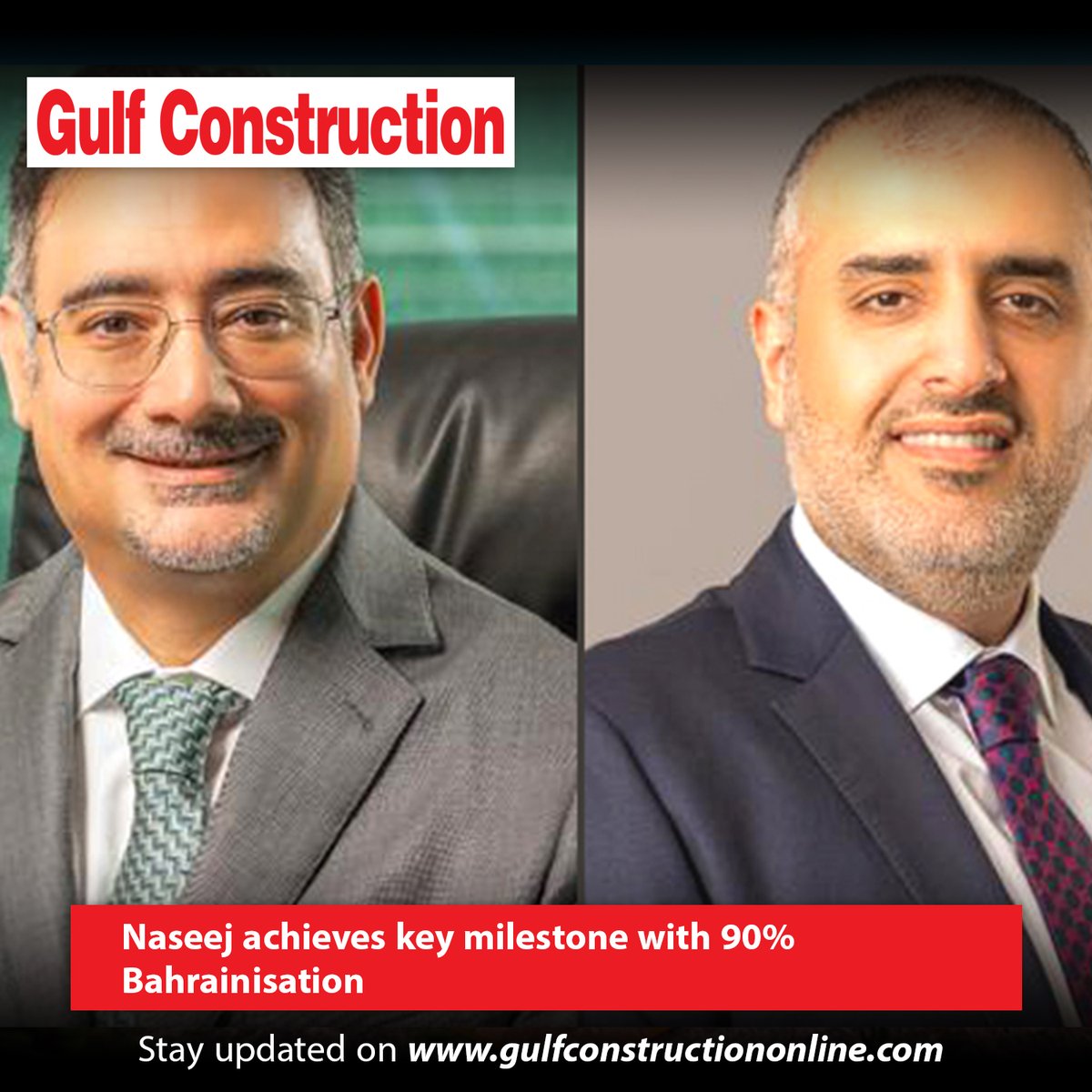 Gulf_const's tweet photo. @NaseejBSC   achieves key milestone with 90% Bahrainisation
CEO Amin Alarrayed comments on https://t.co/LRetch2jWW
#GCnews #naseej #property #bahrain #realestate https://t.co/C7r68YVj0M