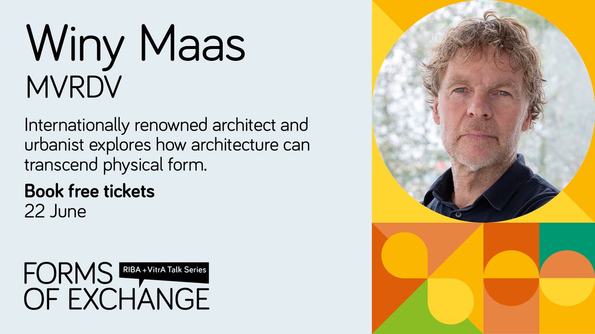 For the next event in our RIBA + VitrA series, we've partnered with @LFArchitecture for a keynote lecture with internationally renowned architect Winy Maas @MVRDV. 📅 22 June, 6.30pm 📌 RIBA, 66 Portland Place, London 🎟️ ow.ly/Xxfs50NZNkp Sponsored by @VitrABathrooms