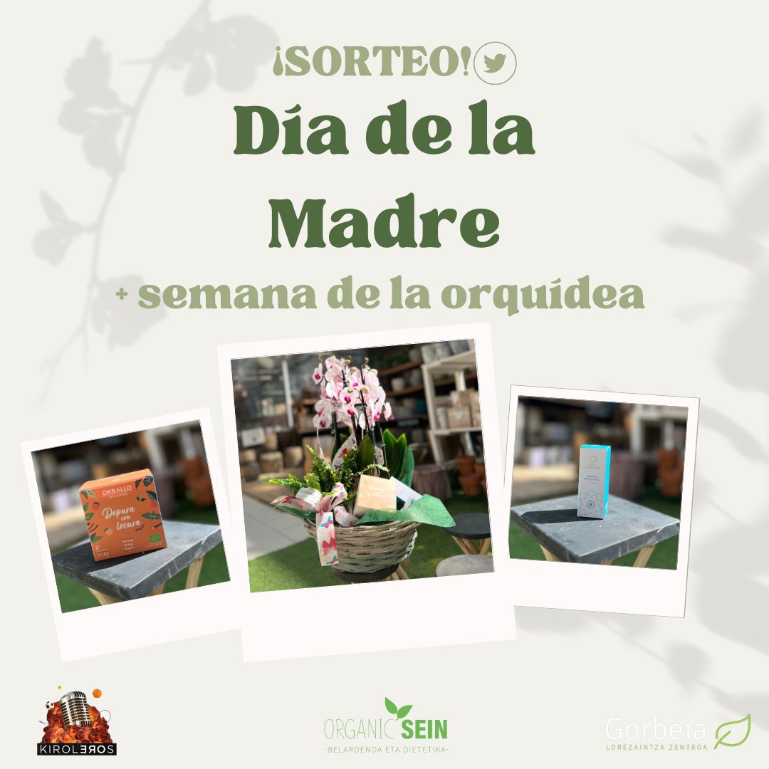 kiroleros's tweet photo. ¡SORTEO 24H! 💐

Sorteo  del día de la madre:  orquídeas +  caja de infusiones  + serum facial nutritivo para tu ama. ¿Qué tienes que hacer para conseguirlo?  

🌸Seguir a @kiroleros y @ViverosGorbeia
🌺DARLE RT 
🌸Que le desearías  

Mañana en directo daremos el ganador/ra☘️ https://t.co/czYNlBFbg8