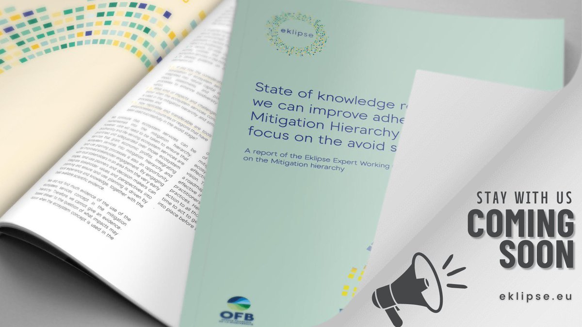 Eklipse (@eklipse_europe) on Twitter photo Check out this sneak peek of the report developed by the Eklipse Expert Working Group on the Mitigation hierarchy we'll be launching soon! This request was put forward by <a href="/OFBiodiversite/">Office français de la biodiversité</a>.
Be sure to follow us for more information!
#mitigation #EklipseEurope Check out this sneak peek of the report developed by the Eklipse Expert Working Group on the Mitigation hierarchy we'll be launching soon! This request was put forward by <a href="/OFBiodiversite/">Office français de la biodiversité</a>.
Be sure to follow us for more information!
#mitigation #EklipseEurope