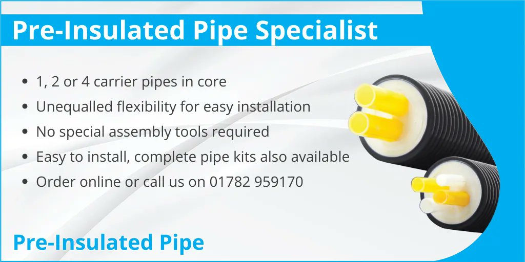 InsulatedPipe's tweet image. We're pipe specialists and can supply our pipe by the metre to suit your exact project needs needs (min order 10m). For advice for your next pipe project, call us on 01782 959170: buff.ly/2VO5UWm #preinsulatedpipe
