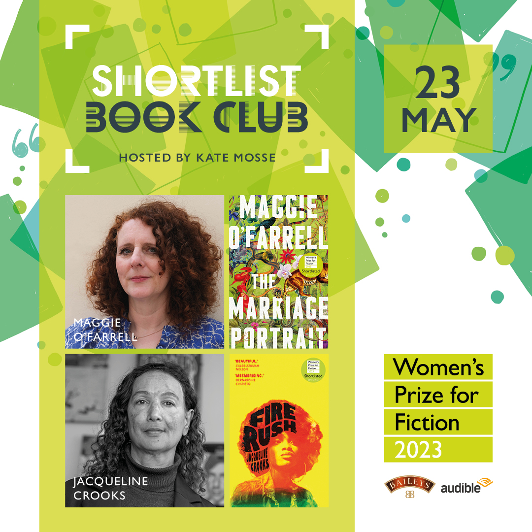 TinderPress's tweet image. On Tuesday 23rd May at 7pm (BST), Maggie O'Farrell and Jacqueline Crooks (@Luidas) will be in conversation with Kate Mosse (@katemosse) about their @WomensPrize shortlisted novels #TheMarriagePortrait and #FireRush.

Book your tickets here: eventbrite.co.uk/e/womens-prize…