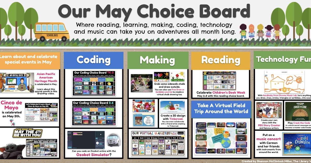 TCEA's tweet photo. Grab your MAY CHOICE BOARD from @shannonmmiller❗

https://t.co/Wvqjz46kpE 
#edutwitter #librarytwitter #teachertwitter https://t.co/cglNxBfrA3