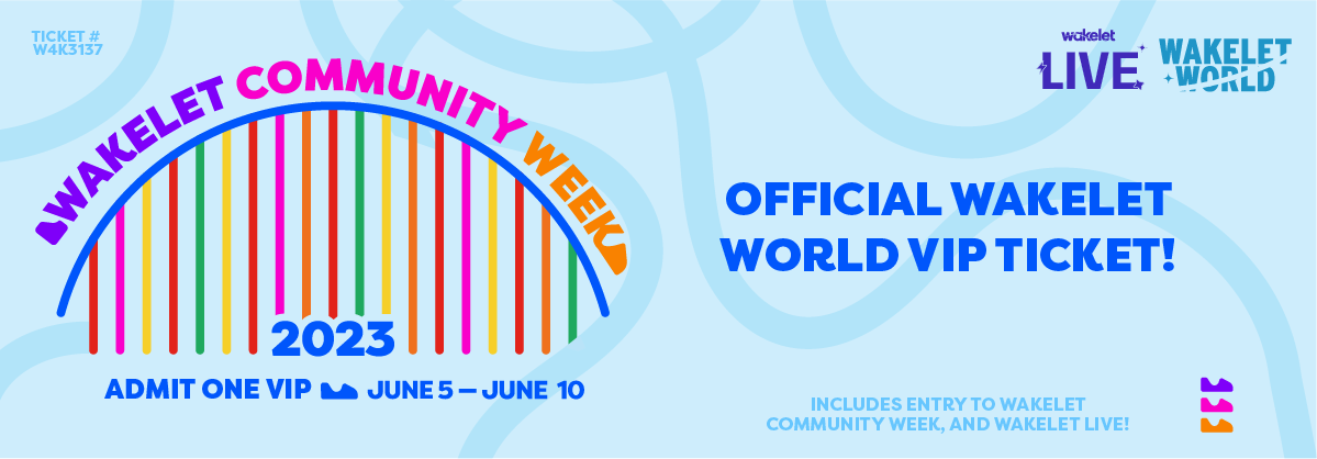 I’ve got my ticket to WAKELET WORLD! 🎢
Join me at #WakeletCommunityWeek, the biggest online educator event of the year! Grab your ticket here! 👉 community.wakelet.com/CW23