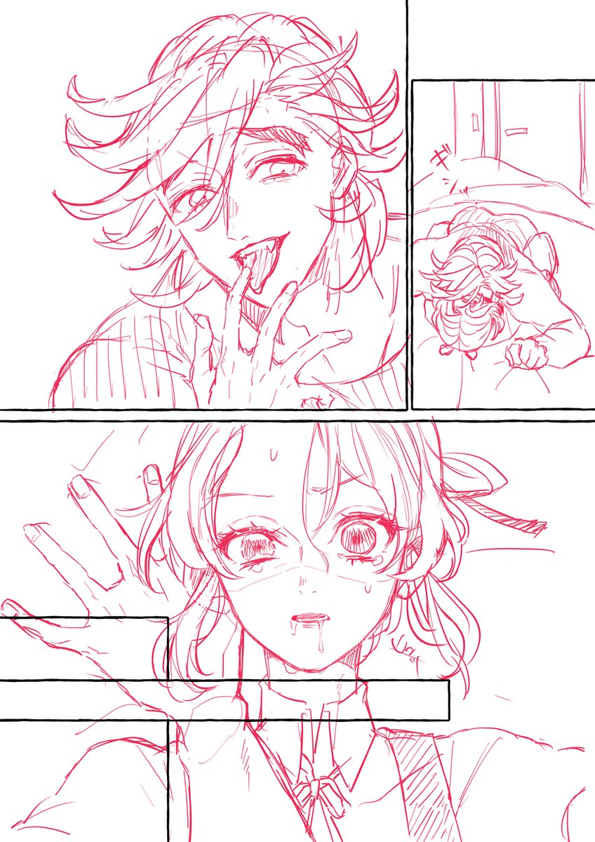 下描き滅茶苦茶雑だけどそんな雑で大丈夫か?(ペン入れ) 