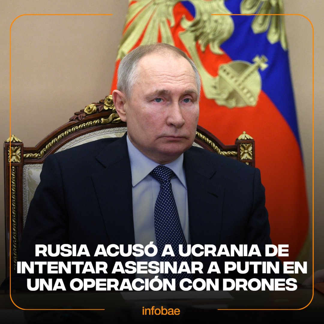 infobae's tweet image. Rusia acusó a Ucrania de intentar asesinar a Putin en una operación con drones infob.ae/44gyVxQ