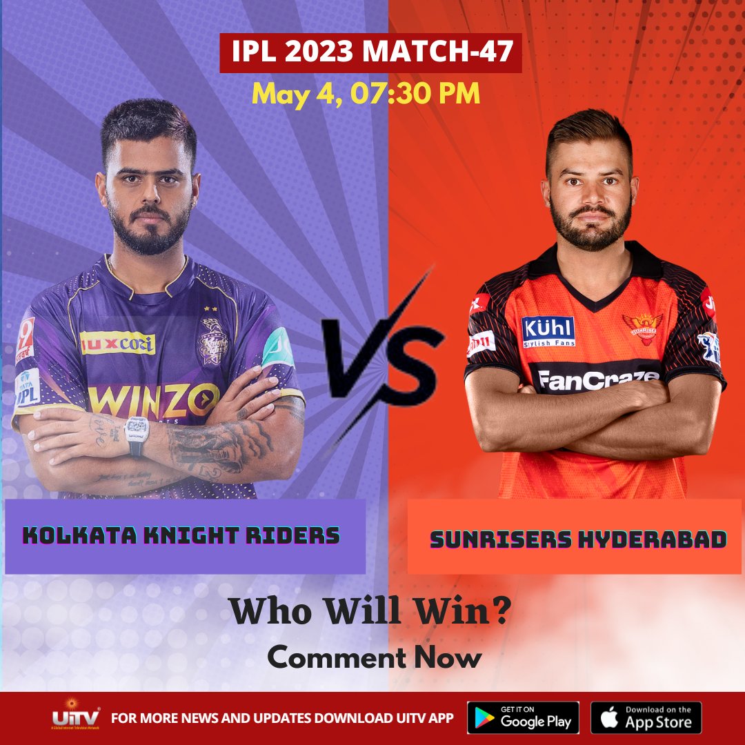UiTV_Connect's tweet photo. The battle from the Bottom of the table is here, It's KKR vs SRH.
Start cheering your Tteam and comment now
On UiTV connect.
#ipl #ipl2023 #kolkata #kolkataknightriders #kkr #srh #sunrisershyderabad #nitishrana #adammarkram #bhuneshwarkumar #rahultewatia #cricket https://t.co/jCugr5CV6P