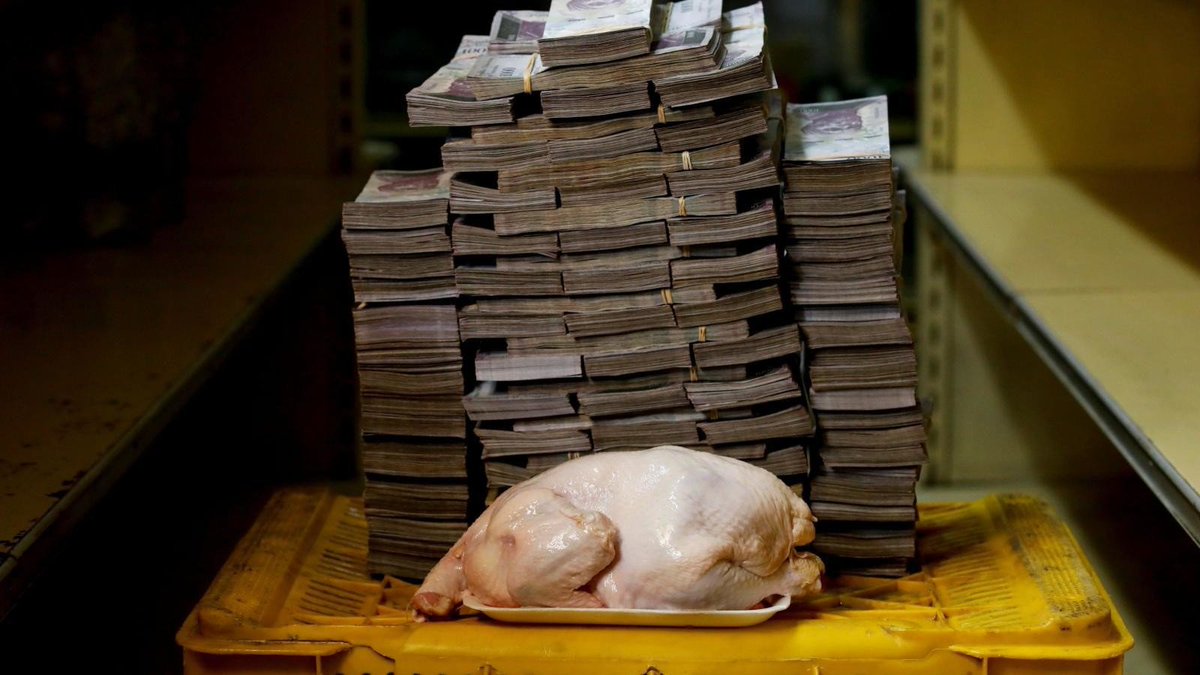 Here's inflation for you, all that CASH for one chicken...  

Today in Venezuela.

Tomorrow in your country. 

Buy #Bitcoin  to protect you and your loves ones❤️