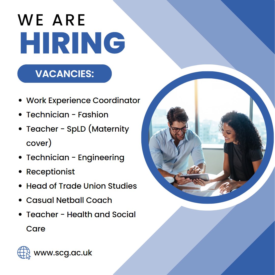 Shrewsbury Colleges Group is currently recruiting for the positions listed below. If you would like to join the wonderful staff at the college then please follow this link and send us your application: eu1.hubs.ly/H03F_h20 Closing date is May 11.