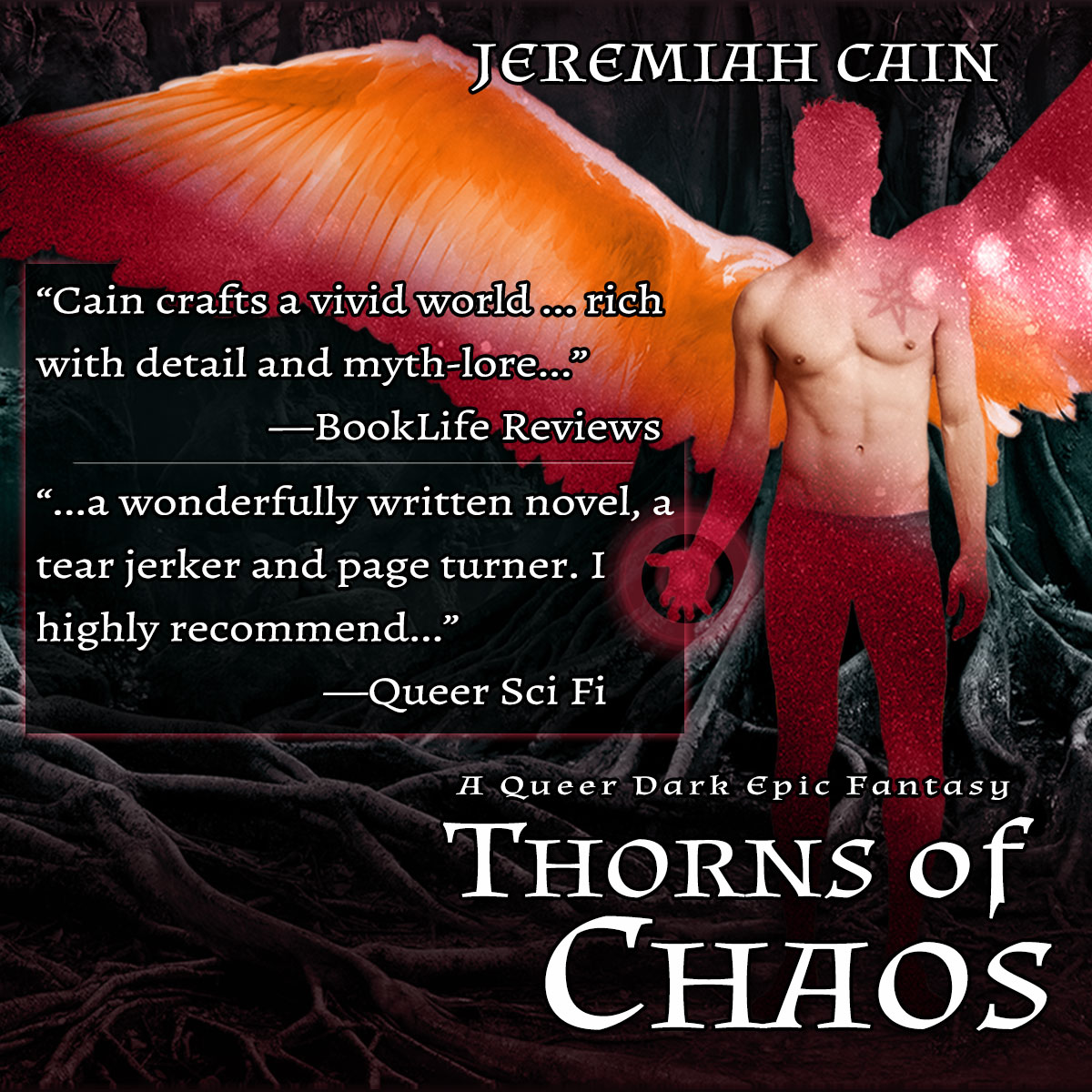 📕Thorns of Chaos by Jeremiah Cain 📕
🏳️‍🌈Queer Dark Epic Fantasy: Facing a twisted church, can Finn harness perilous magic to save his people, or will he succumb to the darkness and brutality of this chaos-filled world?  

▶️jeremiahcain.com/books/thorns-o…

#BookTwitter #WritingCommunity