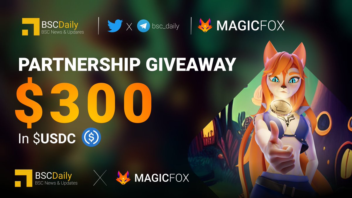 BSCDaily (@bsc_daily) on Twitter photo π£ #GIVEAWAY EVENT - 300 USDC FOR 10 WINNERS
<a href="/magicfoxfi/">MagicFox.fi</a> token sale starts on May 8 β°
πͺ #Airdrop & other benefits for early investors
To winπ
1οΈβ£ Follow <a href="/bsc_daily/">BSCDaily</a> x <a href="/magicfoxfi/">MagicFox.fi</a>
2οΈβ£ RT & β€οΈ
3οΈβ£ Join: go.magicfox.fi/fair-launch-giβ¦
Check out πgo.magicfox.fi/fox-shroom-sale
βοΈ 72hrs π£ #GIVEAWAY EVENT - 300 USDC FOR 10 WINNERS
<a href="/magicfoxfi/">MagicFox.fi</a> token sale starts on May 8 β°
πͺ #Airdrop & other benefits for early investors
To winπ
1οΈβ£ Follow <a href="/bsc_daily/">BSCDaily</a> x <a href="/magicfoxfi/">MagicFox.fi</a>
2οΈβ£ RT & β€οΈ
3οΈβ£ Join: go.magicfox.fi/fair-launch-giβ¦
Check out πgo.magicfox.fi/fox-shroom-sale
βοΈ 72hrs