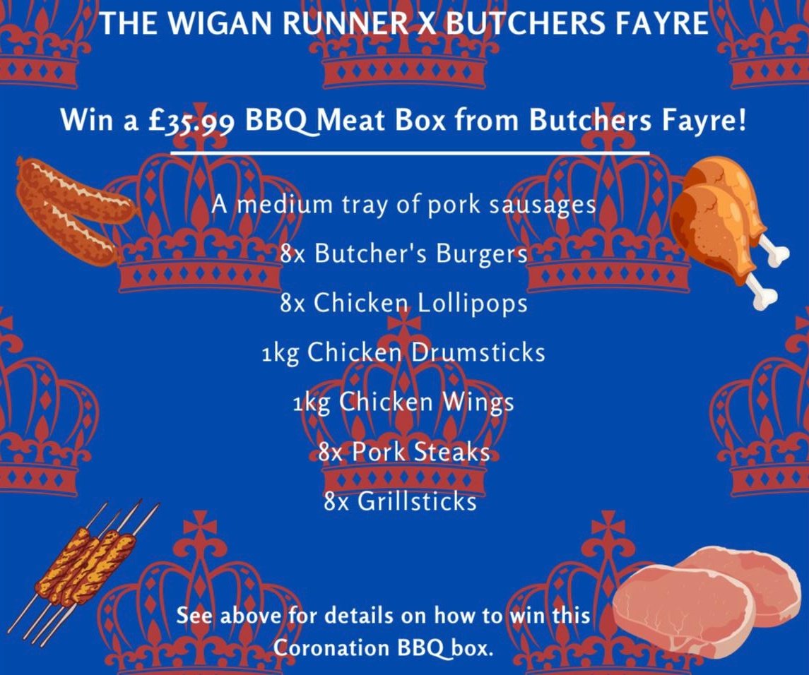 TheWiganRunner's tweet photo. 📦 🥩 🤴🏻  WIN A HUGE MEAT BOX  🤴🏻 🥩 📦  
(Worth £35)

🥩  LIKE 
🍖  RETWEET
🥓  FOLLOW @TheWiganRunner

Ive teamed up w/ Butchers Fayre 2 #giveaway a HUGE MEAT COMBO BOX 📦 4 the 
#KINGSCORONATION 🤴🏻 
(Worth £35)

Winner Sunday!

#Retweet #Competition #Free #Delivery #WIN #King https://t.co/g7ah0LdWWb