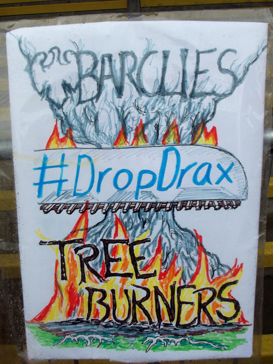 Today is the #BarclaysAGM 💰🔥 

Barclays is funding the UK's single largest carbon emitter & the world's biggest tree burner, Drax! For the sake of our planet, it's time for Barclays to #DropDrax: biofuelwatch.org.uk/2022/defund-cl…

💰Barclays AGM Action toolkit: tinyurl.com/upkr7mat