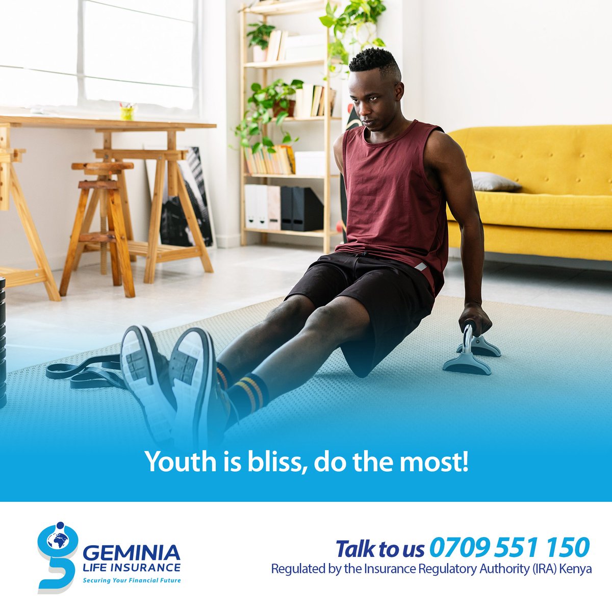 GeminiaLife's tweet image. When you’re young &amp;amp; energetic, it’s easy to focus on stuff that'll be of less value in years to come. Habits such as fitness &amp;amp; financial discipline give you returns for a lifetime. Start with just Ksh 1000 a month!

DM or Call 0709551150

#InvestEarly #bestlifeinsurance