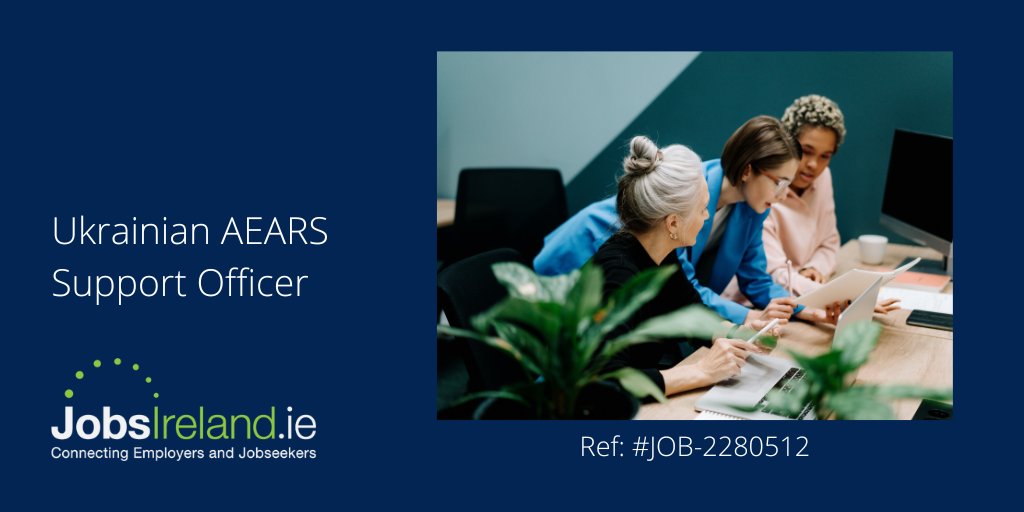 jobsireland's tweet photo. Ukrainian AEARS Support Officer Ref: #JOB-2280512 Location:#Ireland #Nationwide Please find all information at: https://t.co/GxBo95TF5c #SupportOfficer #ManagerialJobs #Administration #WorkWithIntreo @welfare_ie @tusla @UkraineIreland https://t.co/n7puQ8YisD