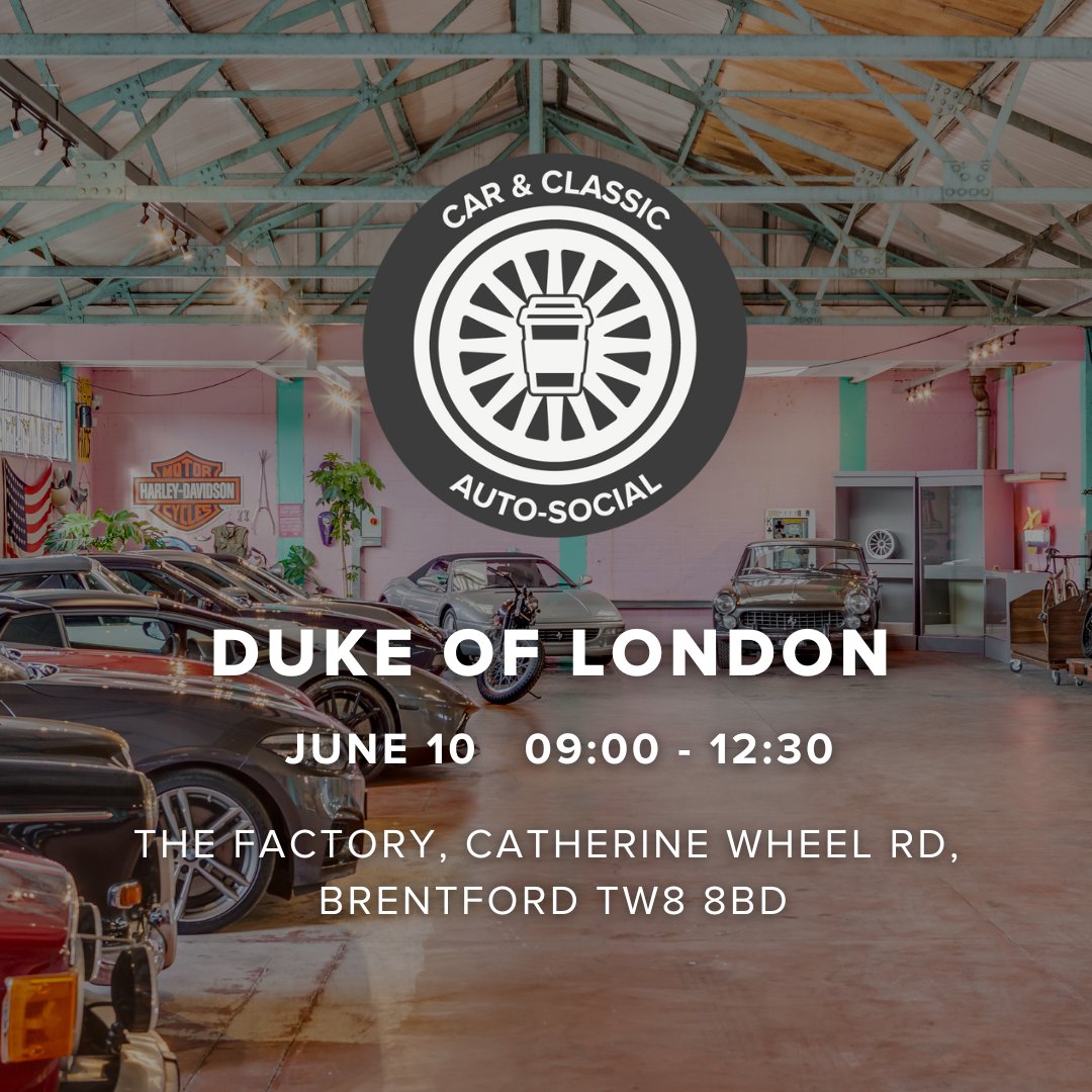 Rev your engines and join us on June 10th for another Auto-Social event like no other! 🔥

We're heading to Duke of London, the ultimate destination for Classic Car enthusiasts, hope to see you there!