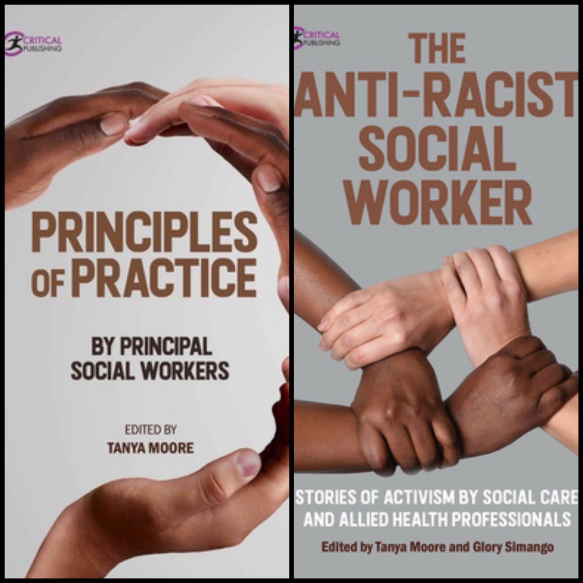 Thank you @CriticalPub for donating a copy of each of these wonderful titles to the iamsocialwork raffle this evening !! Brilliant. I'm a big fan of the author/s :) <a href="/tanya_tavi/">tanya moore</a>. Thank you for supporting <a href="/stulowtrust/">The Stuart Low Trust</a> - lucky SWs winning these