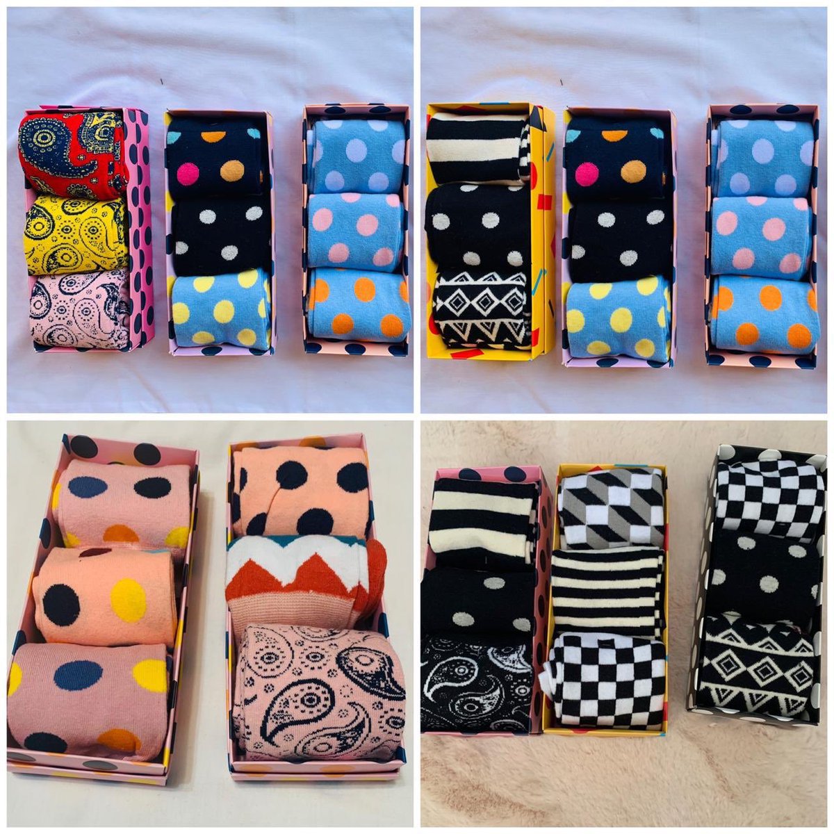 TsholoMagobosha's tweet photo. Good Day
Get yourself 3 pairs of unisex happy socks for R150.We use Pep Paxi to courier.
Based in Pretoria Eastlynne 
Text me on 0790905167 to order yours.
Thank You❤️
#GirlzTalkZa 
#GirlsTalkZa https://t.co/Ouaba0ZyIt