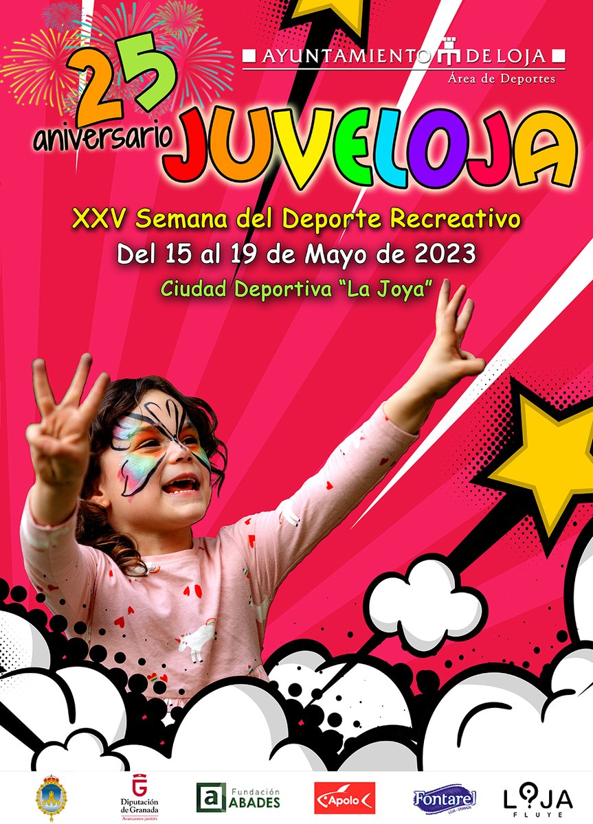 ¡¡LLEGA JUVELOJA !!Del 15-19/5/23 Más de 70 actividades:📷 La Salud, la Naturaleza y el Medio Ambiente.📷 N. Tecnologías y J. Interactivos.📷 Espacio Infantil, Talleres y Manualidades.Multideporte y Juegos Alternativos.📷 Atracciones e Hinchables.📷 Riesgo-Aventura📷 Z. de agua