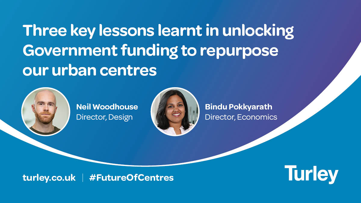 turleyplanning's tweet photo. Government funding has always played a vital role in the redevelopment of our urban centres. Read Design Director, Neil Woodhouse and Economics Director, Bindu Pokkyarath’s three key take-aways to help unlock their potential: https://t.co/th1JHhlxSl #FutureOfCentres https://t.co/c9rAp0Yb5A