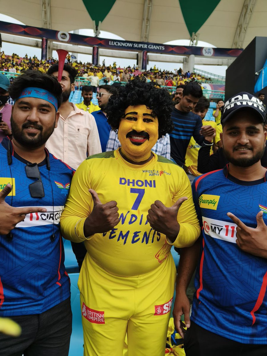 Marking the #Whistlepodu army attendance in Lucknow 💛

#CSKvLSG #IPL2023 #ChennaiSuperKings #MSDhoni #Yellove